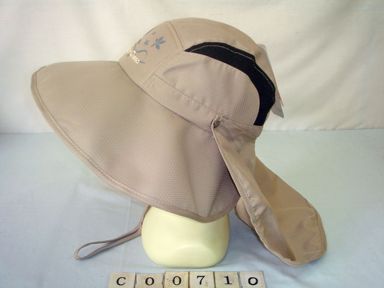 CO0710 可拆式後披 點點布 戶外休閒帽子 SAN DIEGO 三星製帽