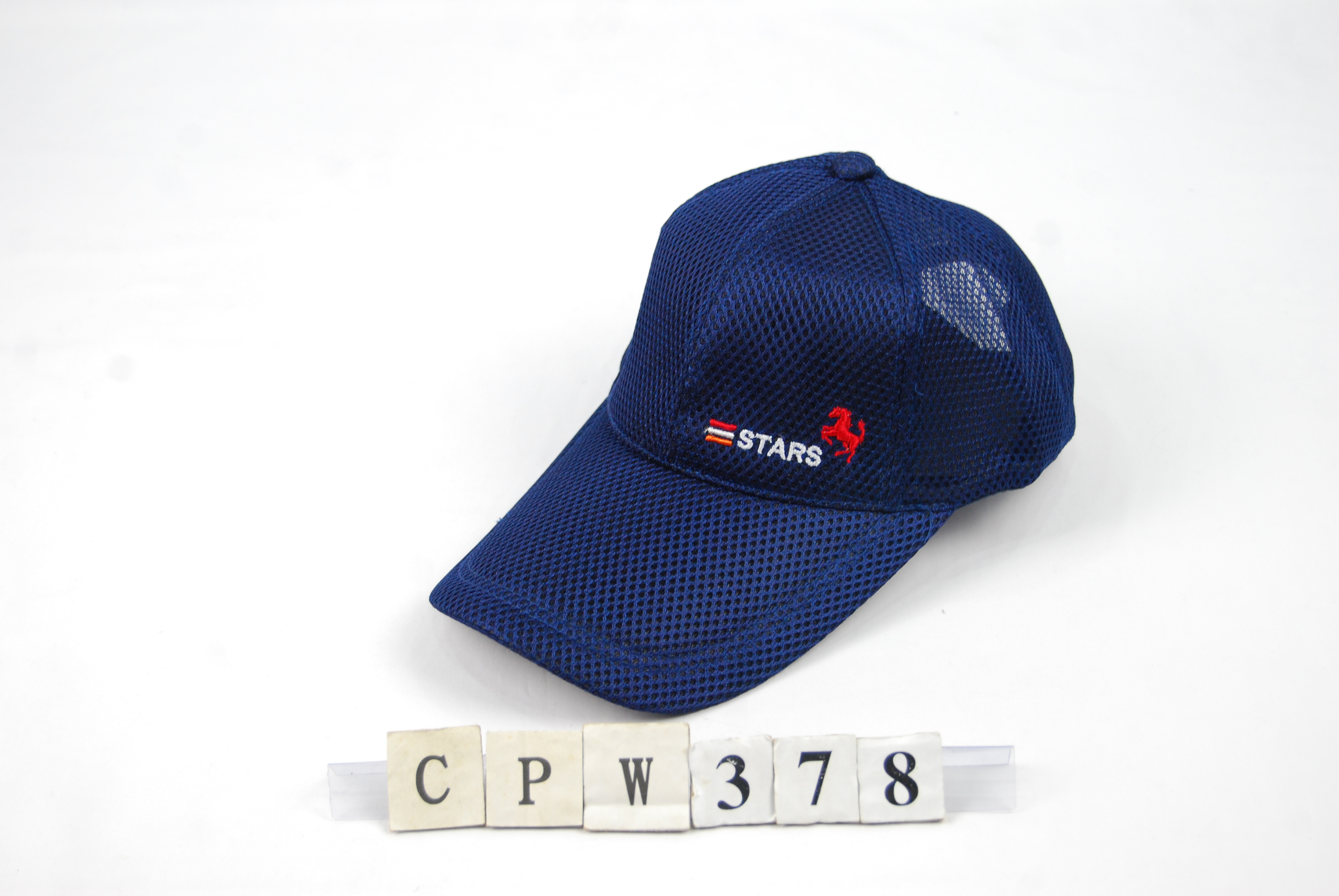 CPW378 素色網帽 刺繡三色三STARS與馬 三星製帽