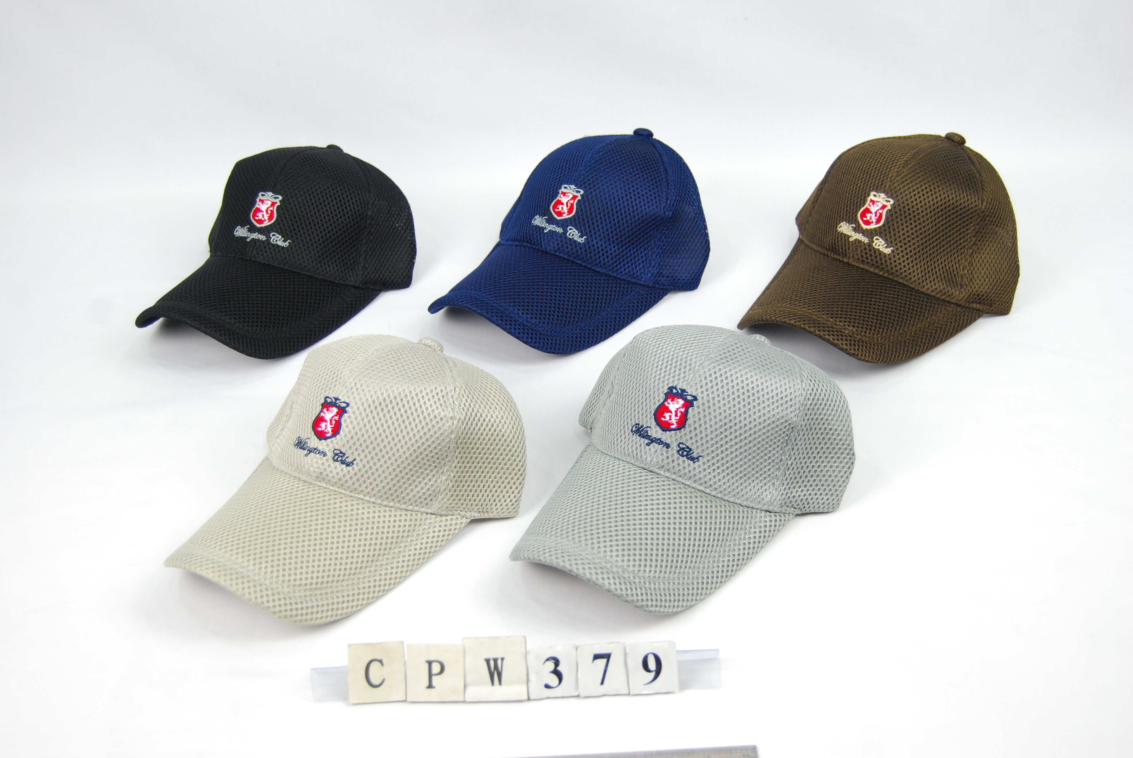 CPW379 素色網帽 3D獅子加英文字Willington Club 三星製帽