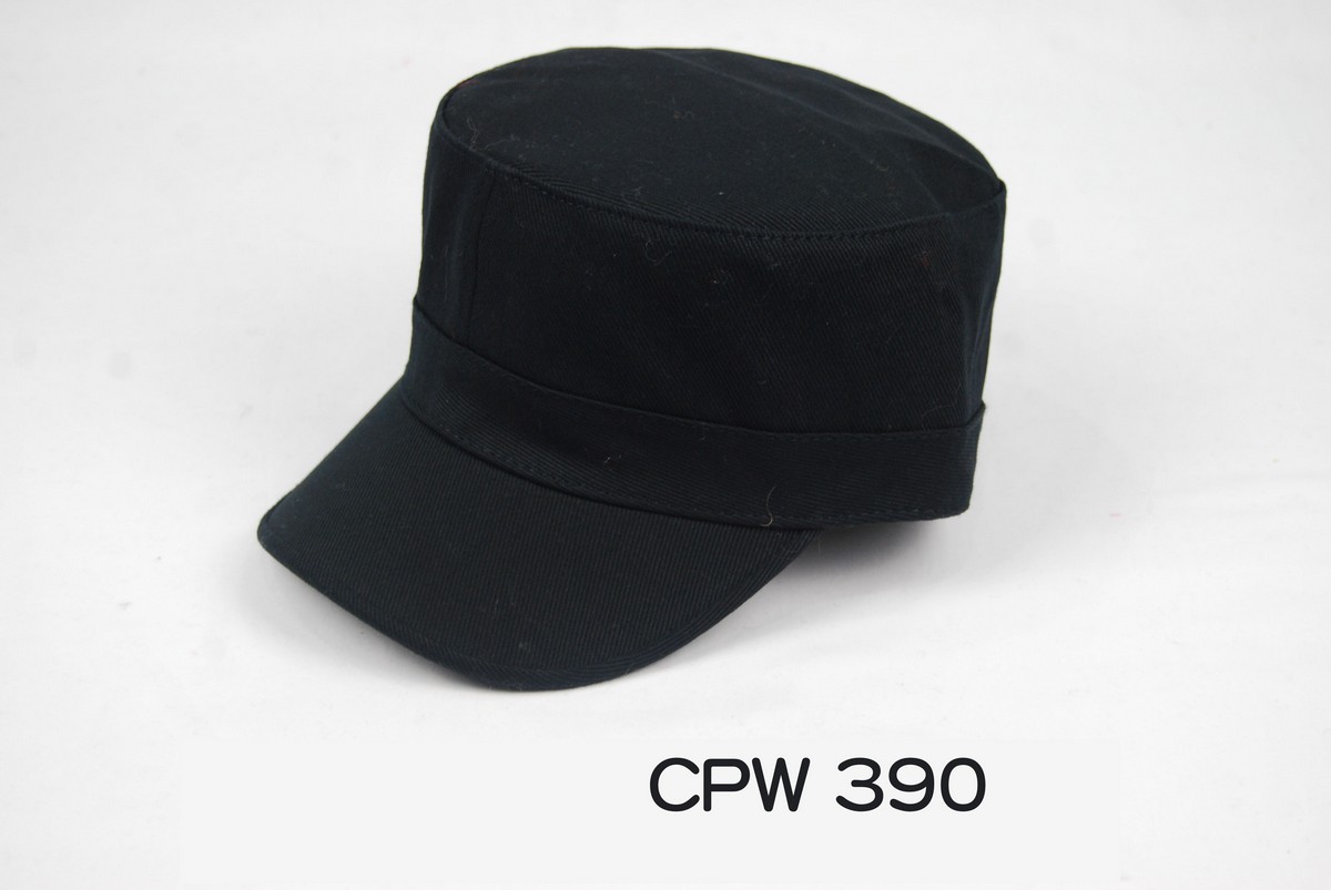 CPW390 全黑素色軍帽 棉質經典款 三星製帽
