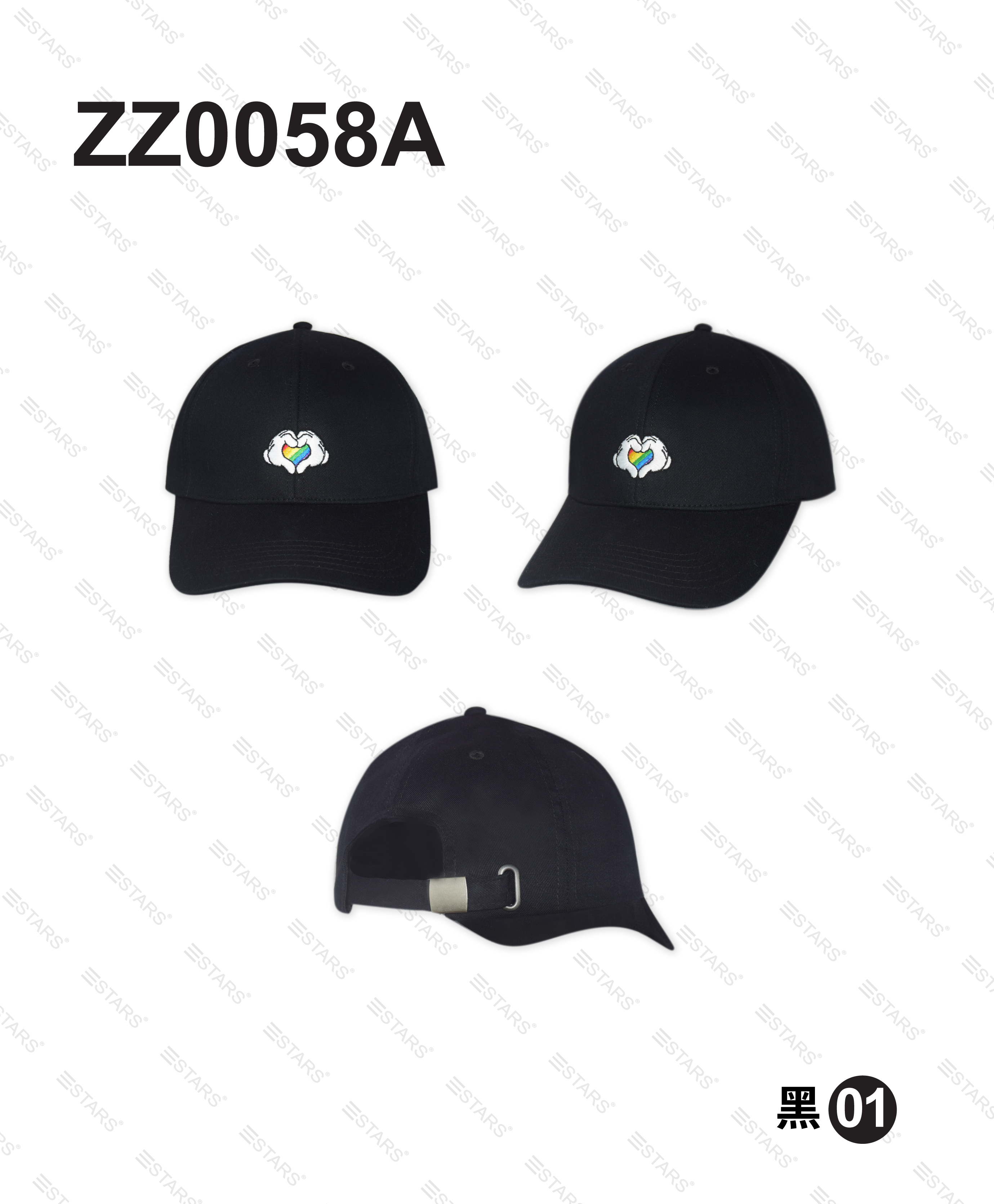 ZZ0058A 彩虹米奇球帽 (黑)